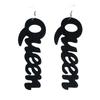 Letter-patterned Wooden Earrings, Fashionable Earrings and Earrings