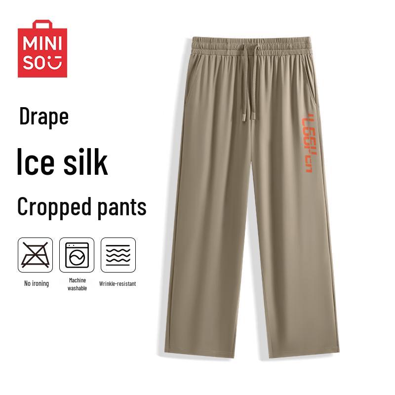 

MINISO Men s Quick-Dry Ice Silk Straight-Leg Casual Pants 2XL