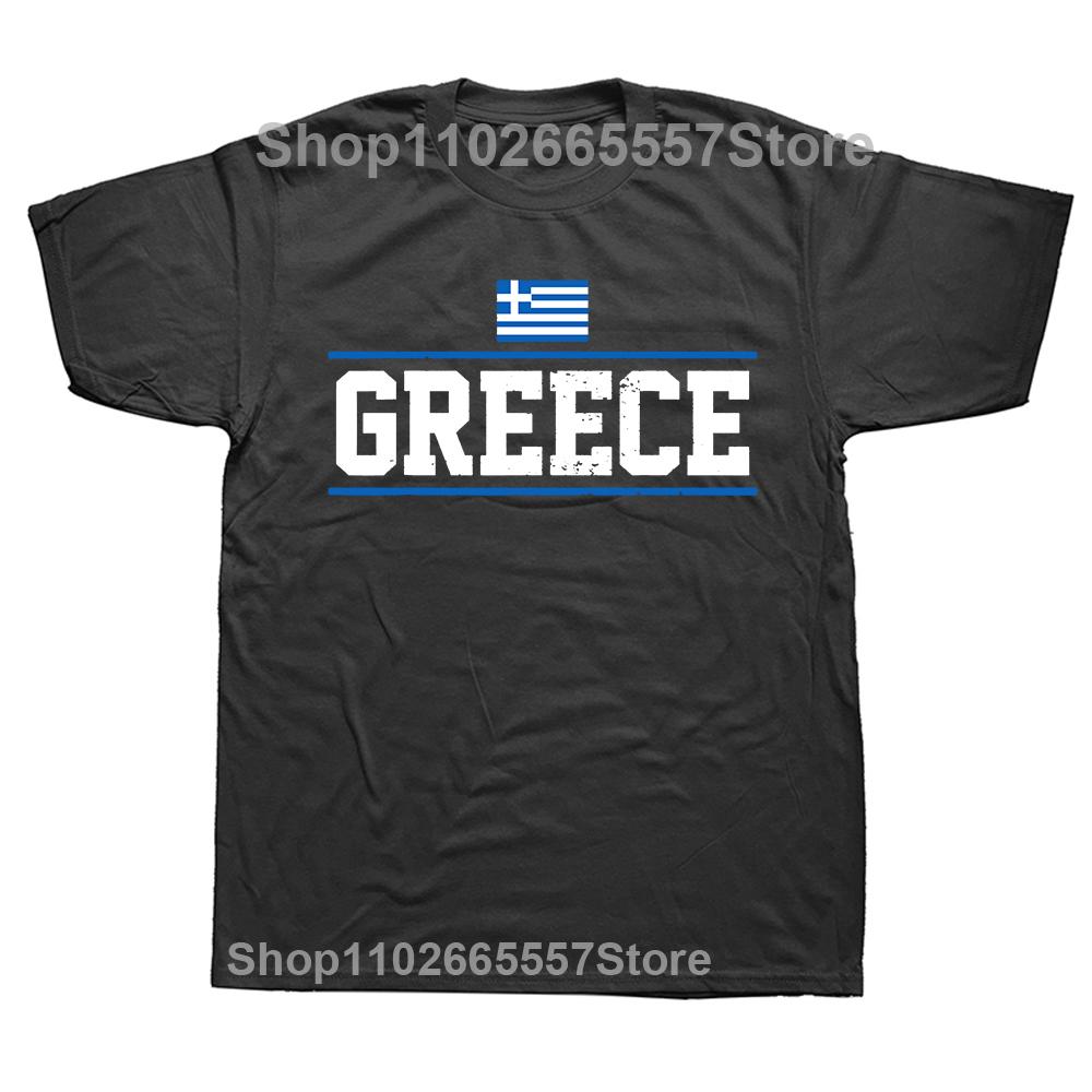 

Funny Greece Flag Greek Design T Shirts Tee Tops Round Neck Short-Sleeve Fashion Tshirt Clothing Casual Basic T-shirts 4XL