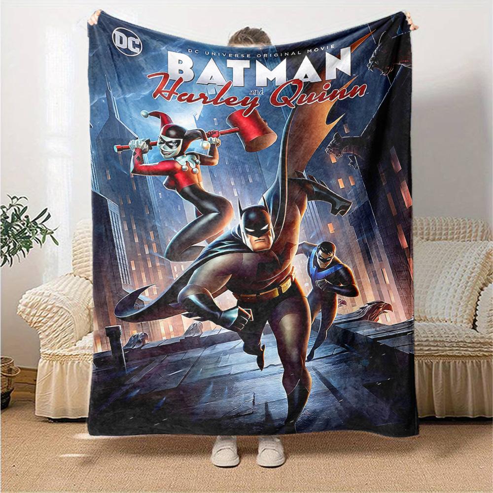 Batman Vs Harley Quinn Flannel Blanket Super Soft Warm Cozy Blanket For Sofa Bed Office Travel Allseason Home Decor Gift