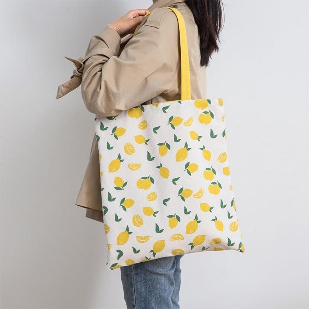 Lightweight Double-sided Bags Exquisite Cotton Linen Totes Portable Canvas Cloth Bags Shopping
