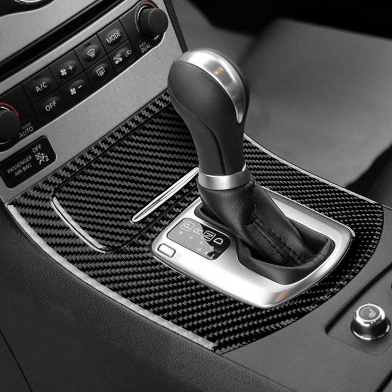 Carbon Fiber Modified For Infiniti G35 G37 2007-2013 Car Gear Shift Panel Cover Trim Frame Decoration Auto Interior Accessories