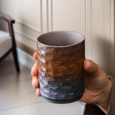 Tazza Fatta a Mano in Gres Cinese Vintage - Tazza da Caffè Grande Rustica per Casa e Ufficio, Tazza da Tè in Ceramica con Design Unico Idea Regalo