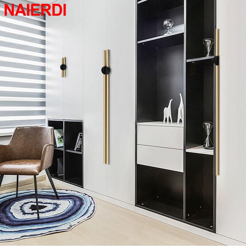NAIERDI Gold Kitchen Cabinet Handles 800-1000mm Black Cupboard Door Pulls Drawer Knobs Bedroom Door Long Furniture Handle