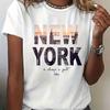 Letter-printed T-shirt Summer and Spring Short-sleeved Round-neck Casual Top Women's Clothing Women Clothes Graphic T Shirts
