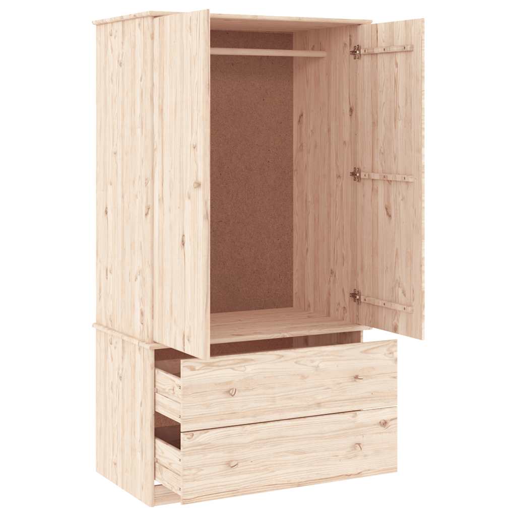 ALTA Kleiderschrank 90 x 55 x 170 cm Massivholz Kiefer