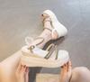 Footwear Wedges Heel Women's Shoes Diamond Sandals for Woman Wedge with Platform Waterproof Summer 2024 Super-high Outdoor Black