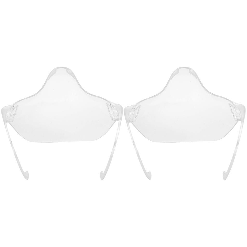 2 Stück Transparenter Gesichtsschutz Ohrhaken Staubdicht Klare Linse Gesichtsabdeckung für Erwachsene Kinder