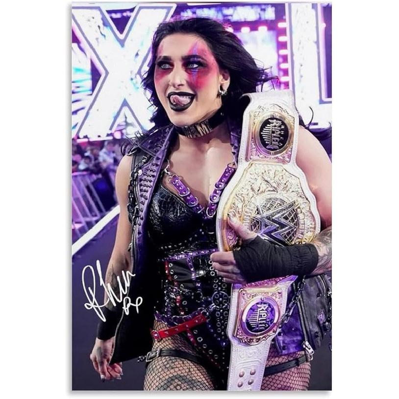 LINGONGY Постер Рии Рипли Профессиональный рестлер Настенное искусство Постер Эстетика комнаты Печать на холсте Домашний декор Картина; (41411); Рамка; 08x12inch(20x30cm)