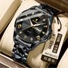 Mens Luxury Dual Calendar Quartz Watch With Luminous Hands Date Day Display Stainless Steel Band 42mm Round Dial