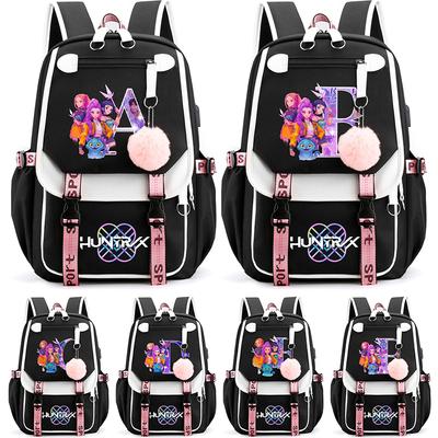 Anime Cartoon 26 English Letter Printed Backpack for Teenager Student Girl Boy Bookbag Large Capacity Travel Bag Kid Gift