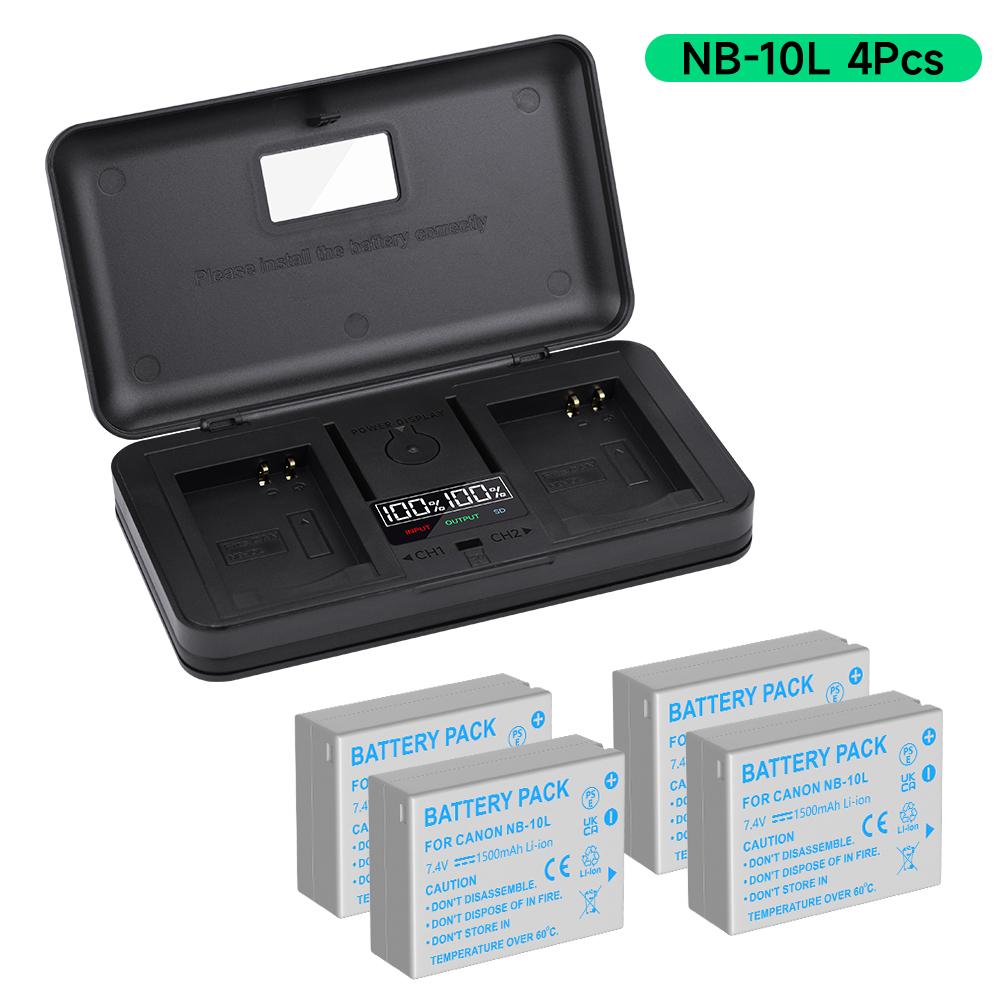 PALO 1400mAh NB-10L NB 10L Battery+Multi-Function Charger Battery Storage Box For CANON G15 G16 G1X SX40 SX50 SX60HS GX3