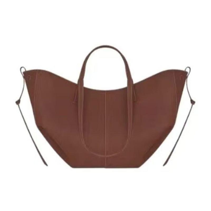 Large Capacity Cowhide Tote Bag Urban Minimalist Style Leather Underarm Bag Versatile Shoulder Crossbody Bag Trendy Bucket Bag