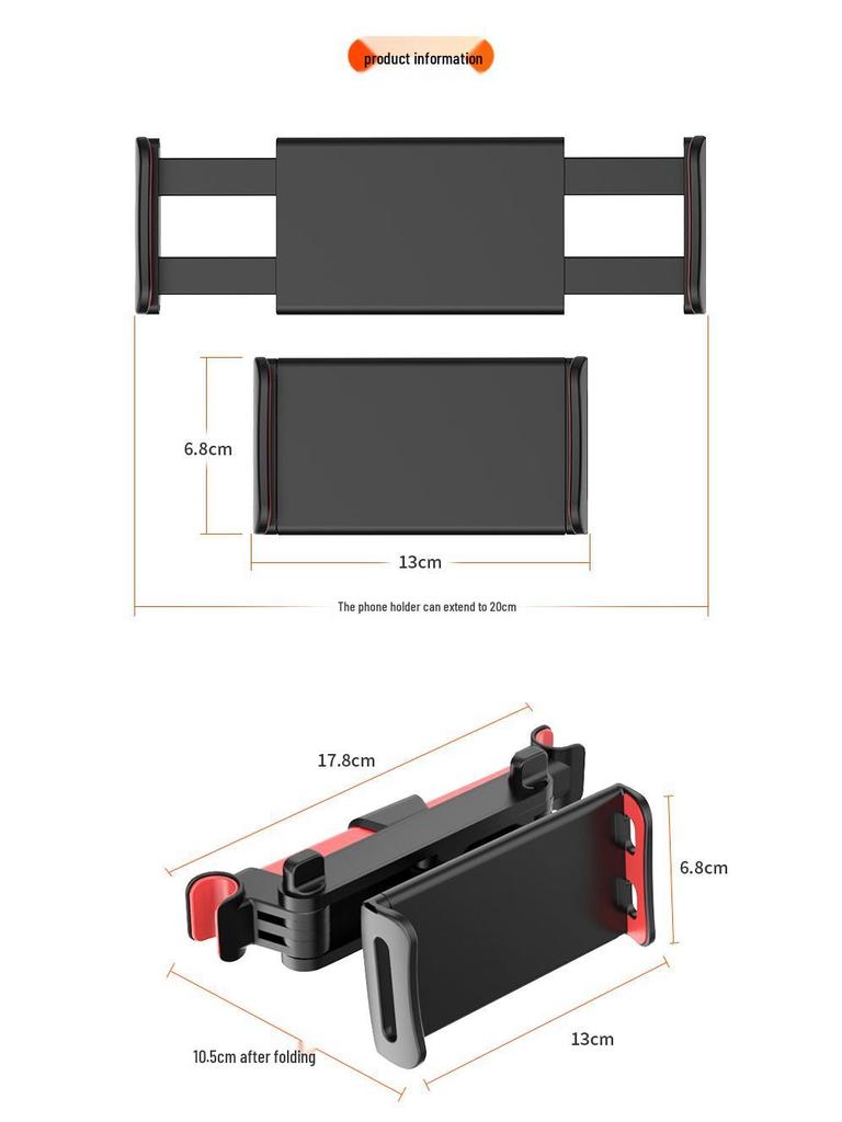 Retractable Rear Seat Car Tablet and Phone Holder