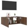 Vidaxl Ścienna Szafka Tv Z Led, Brązowy Dąb, 80X35X31 Cm
