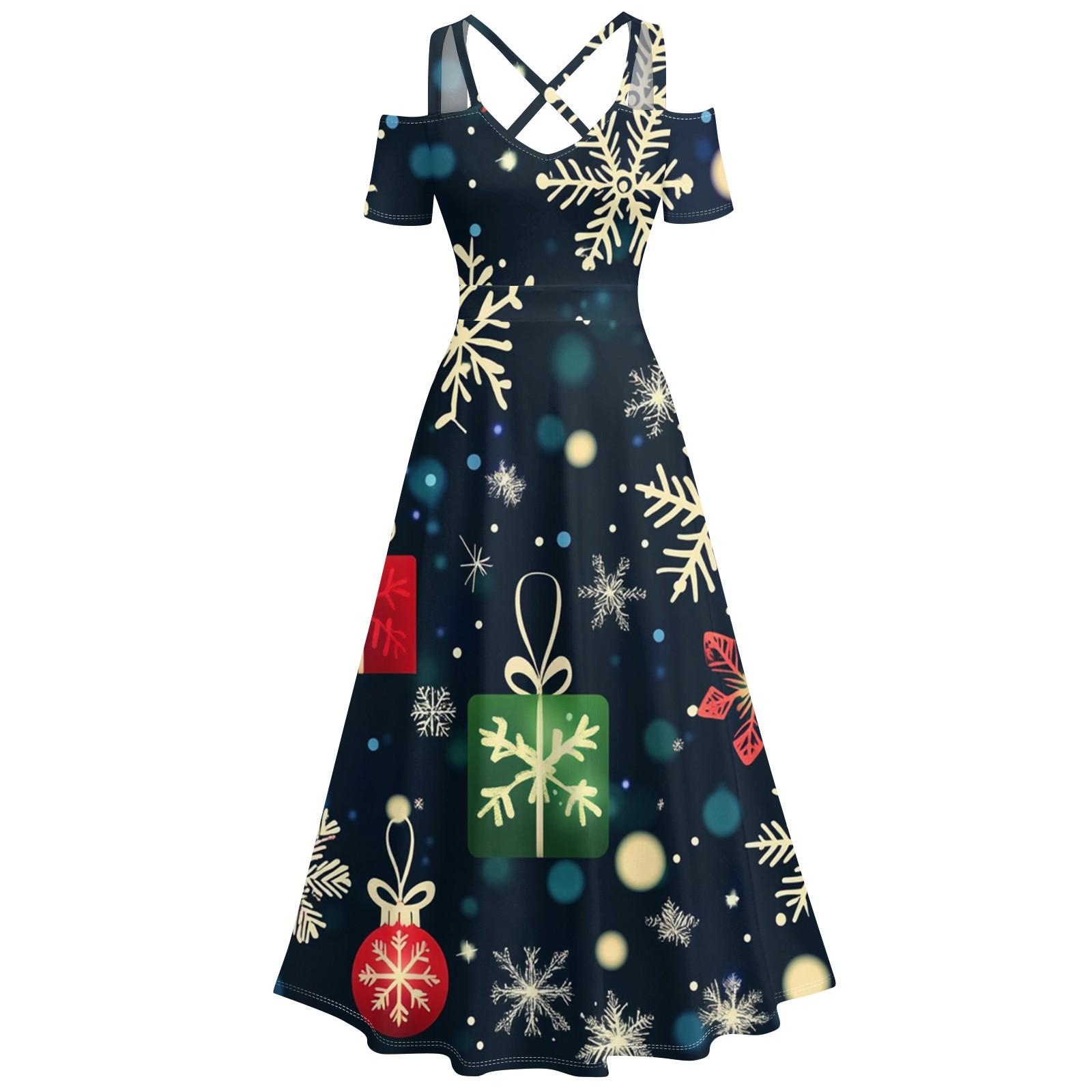 

Женское повседневное и модное платье с принтом, сексуальное, на подтяжках, ретро, большое платье-качели XL тёмно-синий