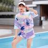 Tengchuang Badeanzug Damen Geteilter Boxer Sport Drei-teilig Kurzarm Sonnenschutz Mädchen Bauchbedeckend Schlankmachende Bluse Konservativ Schnelltrocknend