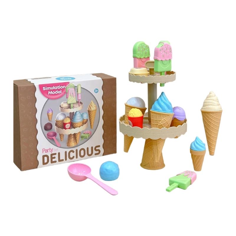 Interactive Ice Cream Building Set For Children Pretend Play Toy Develops Motor Skills And Color Recognition Through Creative Assembly 1