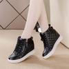Fashion 7cm 2024 Microfiber Platform Wedge Leather Spring Boots Hidden Heels Ankle Women High Brand Chunky Sneaker Autumn Shoes