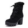 Women's Boots Suede High Heel Boots Vintage Winter Ladies Fur Warm Platform Snow Boots Lace Up Cosplay High Heel Shoes 34-43