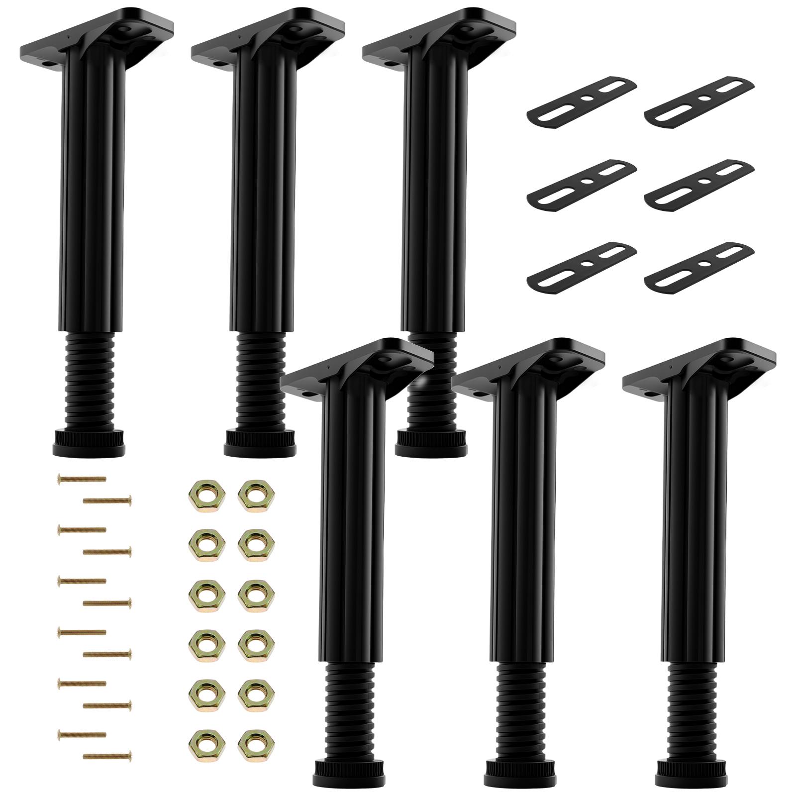 6 шт. Опорная ножка для каркаса кровати Пластиковая ножка для поддержки центральных ламелей каркаса Регулируемая по высоте Опорная ножка для каркаса кровати Утолщенная рама 6 Pcs