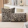 Leopard Print Throw Pillow Cover 45x45 Size Shaggy Pillow Case Faux Fur Pillowcase  Sofa Decor