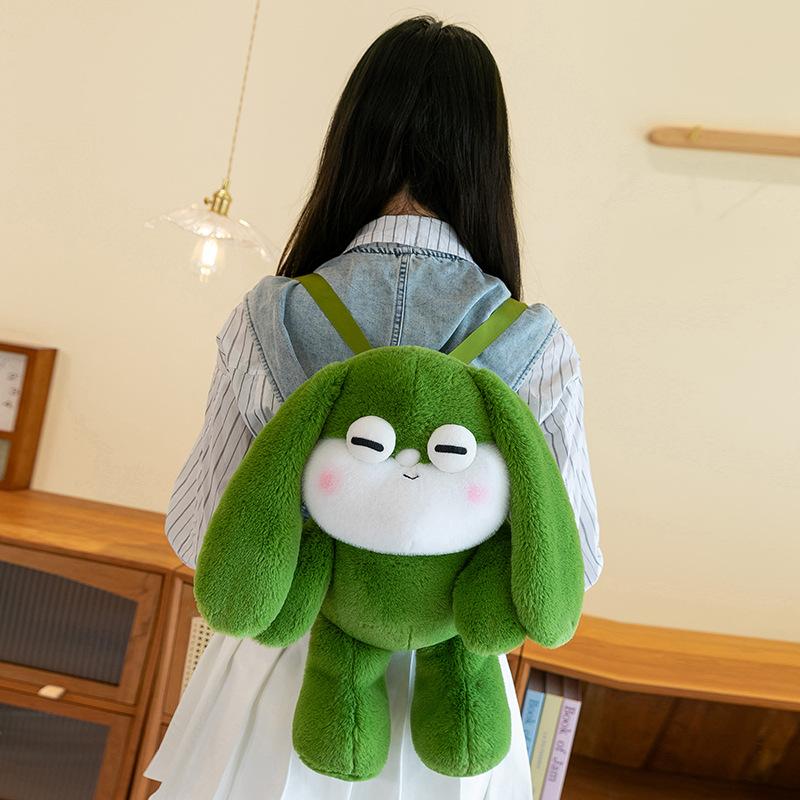 Cartoon Eyes Rabbit Plush Toy Children Sleeping Doll Girls Travel Fashion Backpack Birthday Gift