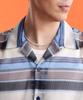 Schott NYC Patterned Mesh LS Shirt, Men's, Size M, 122, Navy Striped, 782-3120002