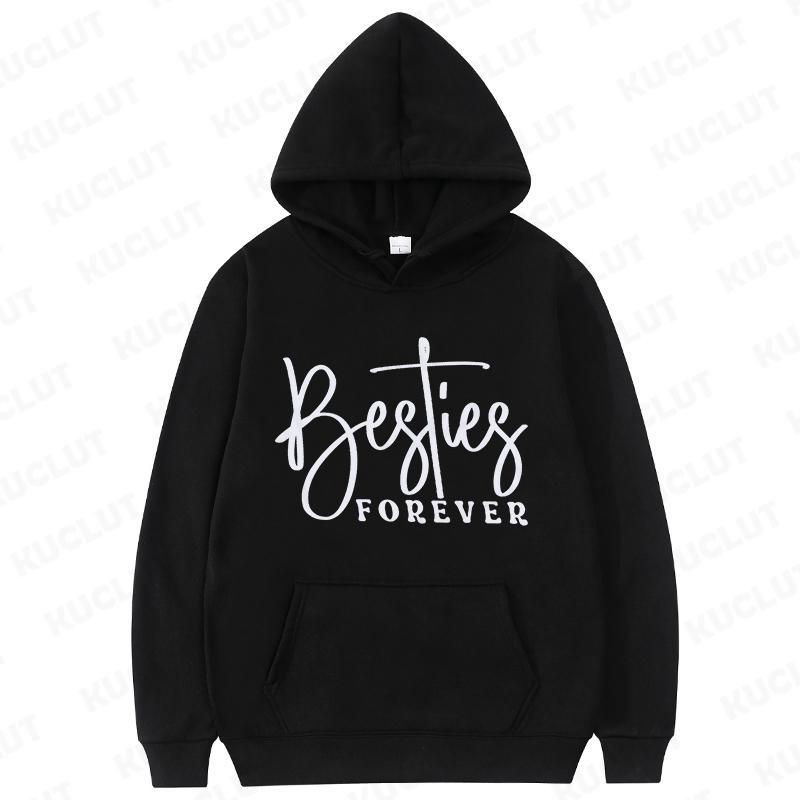 

Толстовка с принтом Besties Mode Женская Флисовая с капюшоном Повседневная Толстовки для лучших друзей Осень Зима Besties Девичник Женская Уличная одежда M