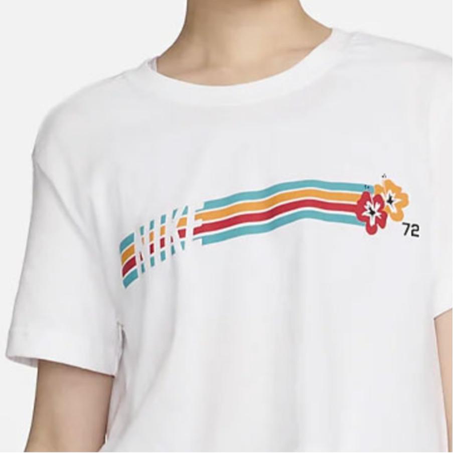 Nike Sportswear Round Neck Pullover Comfortable Casual Sports Short Sleeve Drop Shoulder T-Shirt Women T-Shirt White HF4616-100