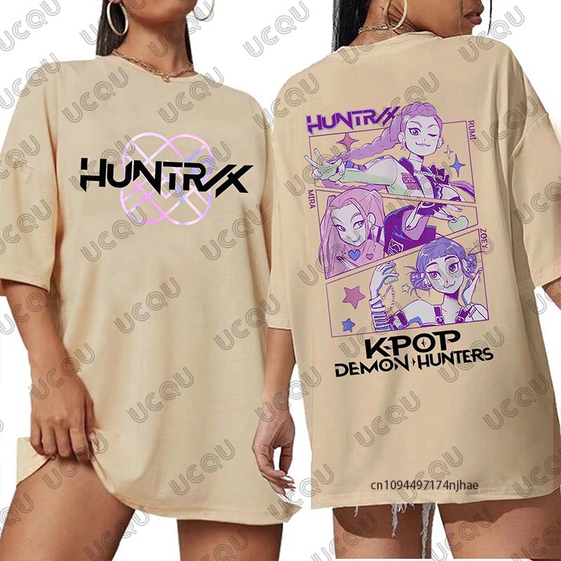 2025 Heißer Verkauf Sommer K-Pop Dämonenjäger Print T-Shirt für Damen Kurzarm O-Ausschnitt Tees Mode Harajuku Kawaii T-Shirt