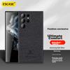 Samsung S22 Ultra Phone Case, Galaxy 5G Protective Cover, Full Edge Protection, Shockproof, Unisex, Creative Design, Leather Back, ES-19 Deep Black