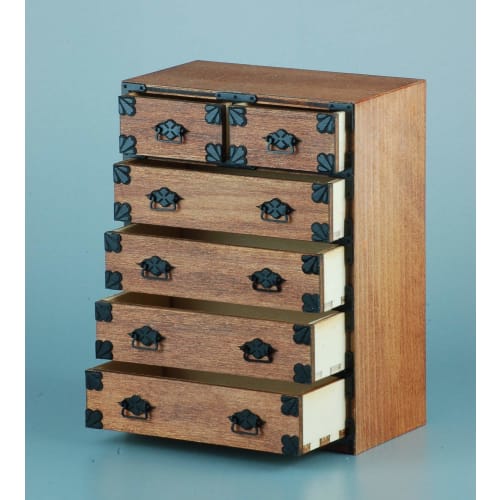 Kobaani Model Studio 1/12 Japanese Construction Series Japanese Chest of Drawers (Large) Assembly Kit WZ-022