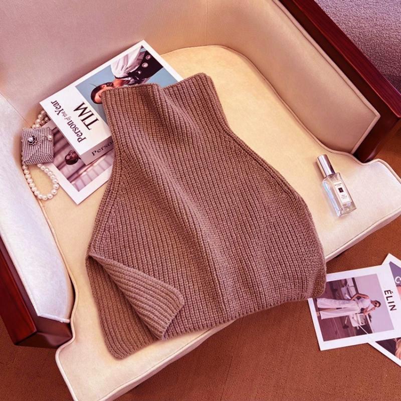 Winter New Style Woolen Pullover Neck Scarf for Women Korean Style Warm Fake Collar Knitted Versatile Neck Protector