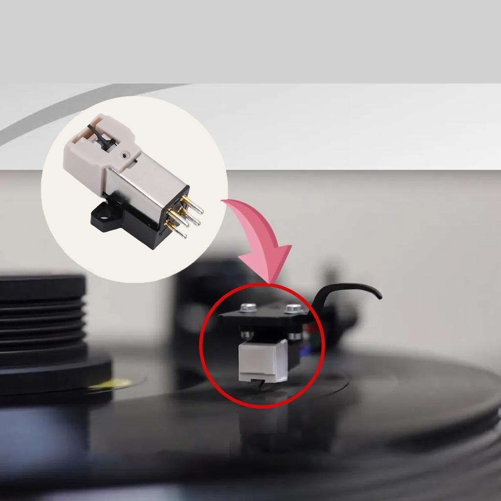 Magnetic Record Player Cartridge Fit for AT3600L Record Player Dual Moving Magnet Turntable Cartridge with Needle Pure Sound
