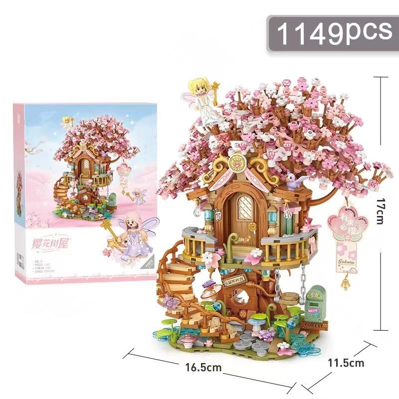 Tree House Diy Decoration Blocks Home Decoration Model Building Blocks Toys Assembly Toy Christmas Gift For Children Adult