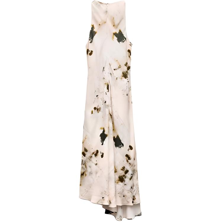 Zara Tie-Dye Print Waist-Defining Comfortable Casual Sleeveless Dress Women Dresses Nude Black 8216017-070