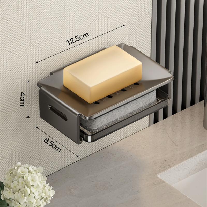 

Настенная ванная комната без перфорации бытовая мыльница космический алюминий подставка для губки моющаяся полка для хранения коробка для слива мыла держатель для мыла