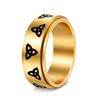 Viking Rune Men's Titanium Steel Ring with Celtic Trinity Knot and Rotatable Design