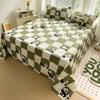 Watercolor Plant Leaves Bed Sheet Set 3Pcs 100% Cotton Bed Sheet with 2 Pillowcases Skin-friendly Comfortable Bedroom Bedspread