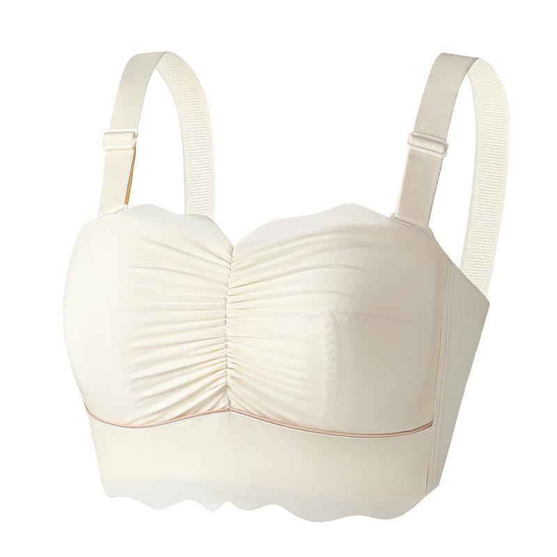 

Нижнее белье больших размеров для женщин, бюстгальтер без бретелей, с противоскользящим покрытием, плотно прилегающий, бюстгальтер для похудения, бюстгальтер пуш-ап 44/100B белый