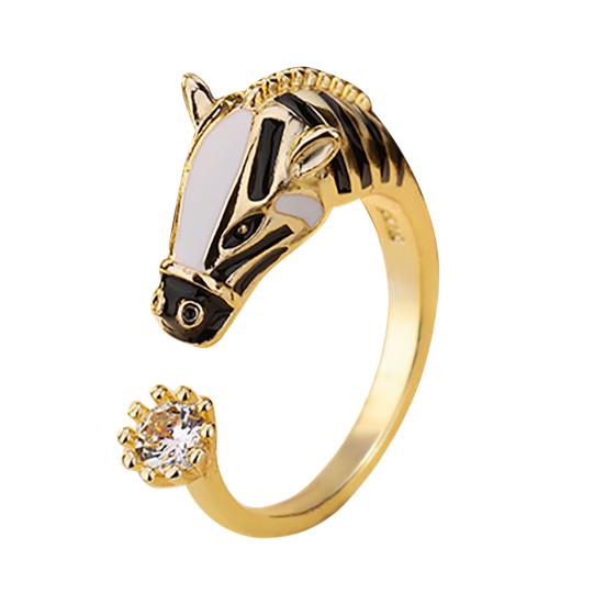 Finger Ring Horse Head Design Opening Adjustable Women Ring 2026 Year of Horse Ring Jewelry Accessories