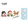 Christmas Gifts for Friends Window Stickers, Static Cling Santa Claus Snowman Reindeer Decals, Removable PVC Stickers Holiday Glass Clings Home