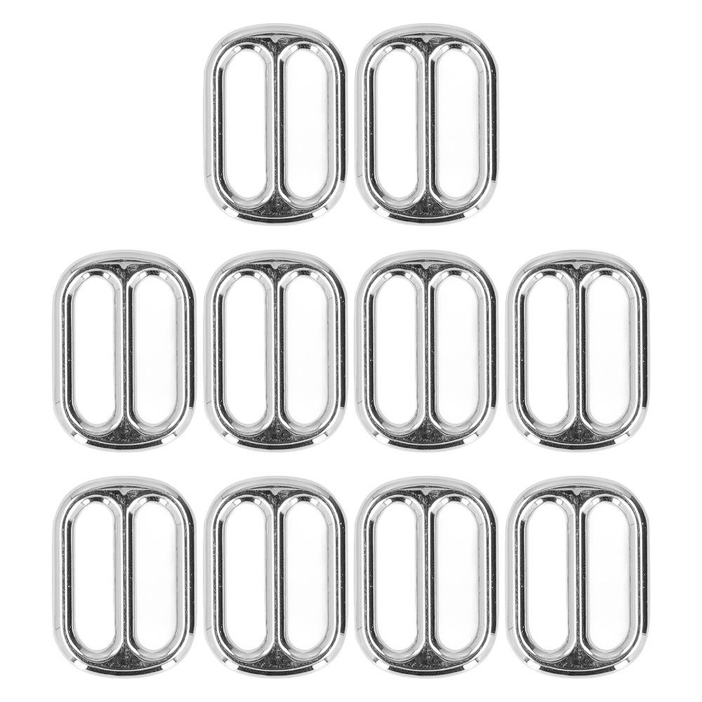 10PCS Glossy Surface Strap Keeper Buckle Zinc Alloy Belt Slide Buckle Clothing Accessories