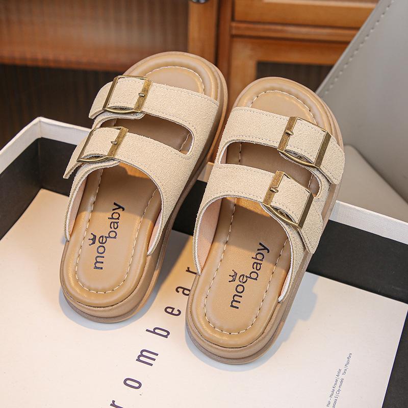 Children Slide Sandals Adjustable Buckle Straps Lightweight Non Slip Sole Comfortable Footwear for Kids Indoor Outdoor Use