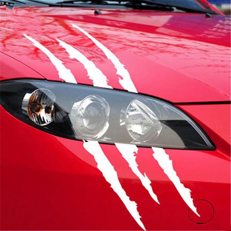 

Monster Claw Scratch Decal Headlight Car Decoration Premium Vinyl Sticker For Halloween белый