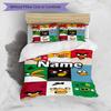 3pcs Duvet Cover Set (1*Duvet Cover + 2*Pillowcase, Without Core), Custom Name Angry Birds Pattern Bedding Set, Home Bedroom Decor Gift