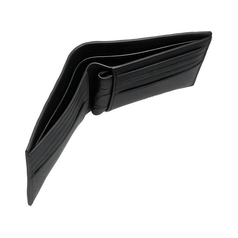 COACH 3 IN 1 Wallet 11 Embossed Presbyopic Print Half-Fold Short Solid Color Leather Wallet Card Holder Regular Men's Black