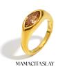 MamacitaSlay 316L Stainless Steel Zircon Ring Waterproof 18K Gold Plated Jewelry Women's Classic Elegant Ring High Quality Gifts
