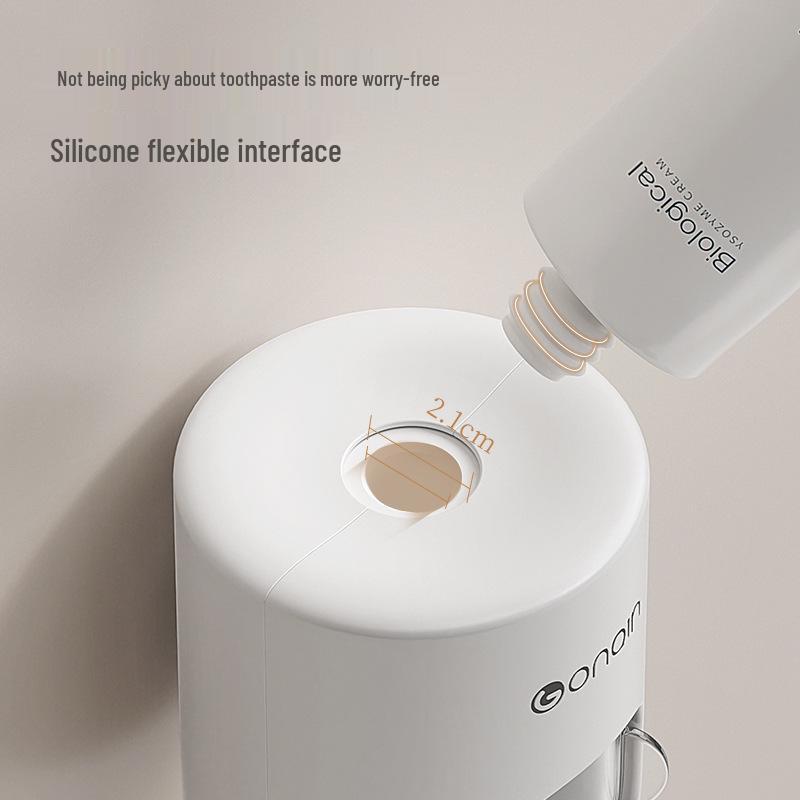 Distributeur et Presse-Dentifrice Automatique Mural avec Couvercle Anti-Poussière
